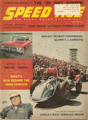 SPEED AGE 1959 JUNE - VOLVO-EDSEL, BLOWN VETTE,RATHMANN STORY,JACK SMITH